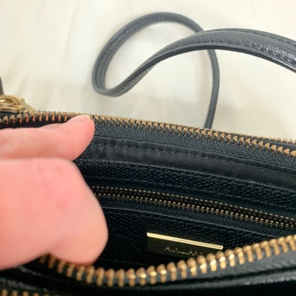 Aritzia Auxiliary Calisch Crossbody Bag Shoulder Purse Clutch Embossed Black - Picture 4 of 16